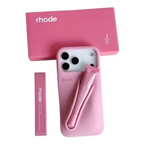 RHODE Pink Phone Case with Accessories